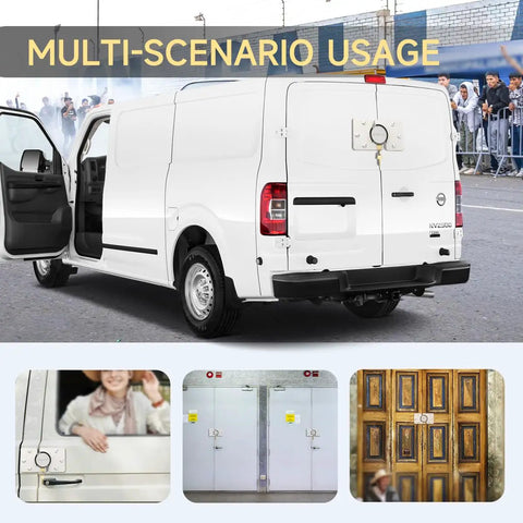 Van with Hidden Shackle Padlocks Keyed Alike Set, Solid Steel Trailer Door Locks For Cargo Security, Safety Van Lock, Rust Resistant Chrome Finish