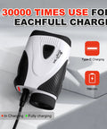 Golf Range Finder With Slope And Magnet, 1000 Yard Range, 6X Zoom, HD LCD Display shown charging via Type-C cable
