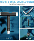 Entry Level Skateboard Parts Starter Kit With 2 Trucks 60mm High Rebound Wheels ABEC 9 Bearings T Tool Riser Pads And Hardware For Beginners Blue Ideal Gift For New Riders And Proving Yourself On The Board Every Day T-tool and accessories