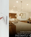 Sleek kitchen illuminated by 12 Pack BR30 LED Flood Light Bulbs 65W Equivalent 2700K Warm White Dimmable 650 Lumens Energy Star