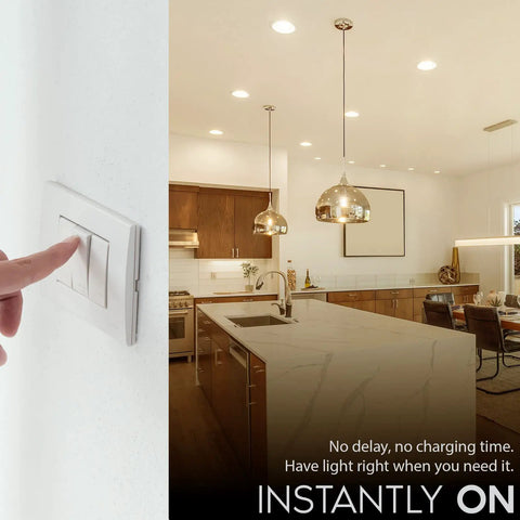 Sleek kitchen illuminated by 12 Pack BR30 LED Flood Light Bulbs 65W Equivalent 2700K Warm White Dimmable 650 Lumens Energy Star