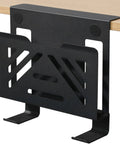 Under Desk Laptop Mount And Side Hanging File Organizer With No Drill Clamp, sturdy iron, attached to desk edge, side view