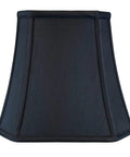 Square Cut Corner Bell Lamp Shade Two Pack In Black With Gold Lining 7.5 x 12 x 10.25 Silk Type Shantung Or Linen Fabric