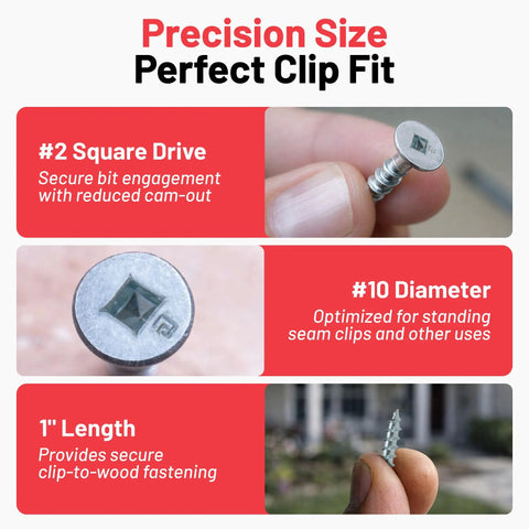 Kickass Number 10 X 1 Inch Zinc Plated Pancake Head Screws With Square Drive, showcasing square drive, #10 diameter, and 1 inch length.