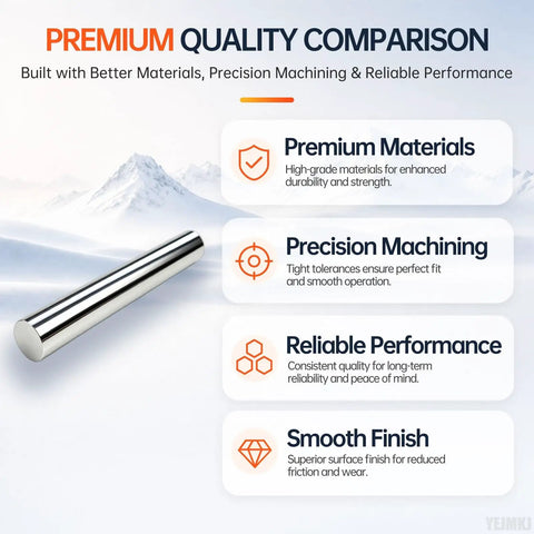 Solid 2-Pack Of 16mm X 200mm Linear Motion Rods Shaft Guide Rails built tough with premium C45 carbon steel for smooth operation.