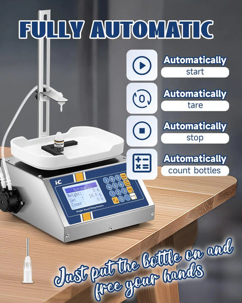 No Hassle Auto Fill Peristaltic Pump Liquid Filling Machine For 1-50 Ml Bottles Digital Scale Dispenser For Essential Oil Perfume And Oral Care Low Viscosity Liquids 110V 220V Power