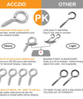 8-Pack 304 Stainless Steel Eye Screws, 2.5 Inch M6 Heavy Duty Eye Hooks showing durability and load capacity comparison.