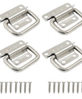 4 Piece Stainless Steel Foldable Chest Handles 2 Inch With Screws For Toolbox Doors And Chests, Rust Resistant Durable Pull Handles.