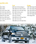 Locking Diesel Fuel Cap With Keys Fits Chevy Silverado Express C3500 K3500 Dodge Ram 3500 W350 D350 Ford F 250 E 350 GMC Sierra Savana Interchange 9MGC791 10591D OE Quality Durable Secure Cap compatibility chart with trucks in snow.