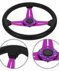 Detachable Racing Steering Wheel For Golf Cart ATV Kart Beach Buggy Purple Aluminum Alloy Quick DIY Install Multivehicle Compatibility Sports
