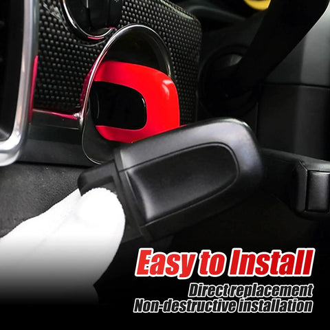 Red ABS Start Stop Button Cover For Porsche Macan Cayenne 2011 To 2017 718 2016 To 2024 Installed in Car