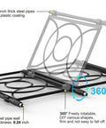 Heavy Duty Outdoor Garden Trellis For Climbing Plants 2 By 6.2 Ft Tall 24 Rib Steel Frame With Plastic Coating close-up of pipe joints