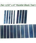 20 Pair One Thirty Second By Six Machinist Parallel Block Tool Set With 0.0001 Parallelism One Half To One And Eleven Sixteenths Inch Alloy Steel Precision Matched Parallel Bars For Milling Jig Work And Setup shown
