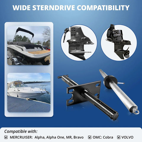 Heavy Duty Workhorse Gimbal Bearing Alignment Tool And Installation Puller For Boats, shown with stern drive compatibility images.