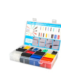 Top Tier 580 Piece Heat Shrink Tubing Kit with 6 Vibrant Colors And 11 Sizes For Ultimate Wire Repair, Cable Protection, And Harness Management In All Your DIY Gear And Professional Auto Fix Ups Today. 580-piece polyolefin heat shrink tube kit in storage case