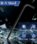 Eight Piece One Eighth Inch Ball End Hex Keys Set Long Allen Wrench Pro Grade Chrome Vanadium Steel With Black Oxide Finish