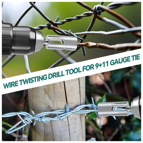Twist Ties Drill Chuck Tool For 9 And 11 Gauge Fence Ties Compatible With 3 8 Inch Power Drills Wire Twister