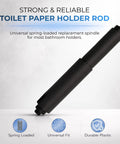 7 Inch Black Toilet Paper Roller Replacement Rod For Standard Size Holders Easy Install Durable Toilet Paper Holder Replacement