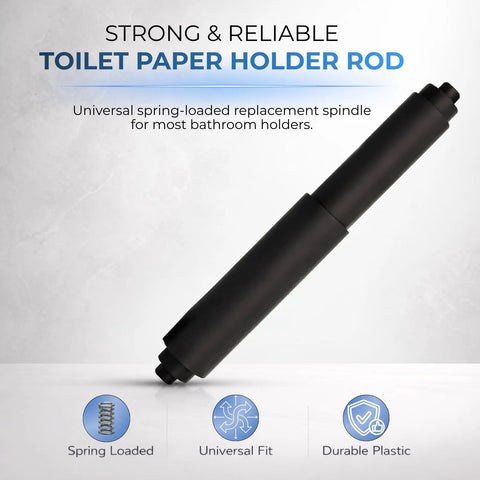 7 Inch Black Toilet Paper Roller Replacement Rod For Standard Size Holders Easy Install Durable Toilet Paper Holder Replacement