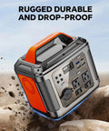 Heavy Duty 296Wh Portable Power Station With 13 Output Ports Powers Laptops And Car Fridges Simultaneously Off Grid Solar Generator, rugged design with integrated handle.