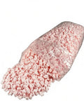 Boss Level Anti Static Packing Peanuts For Shipping And Moving Slick Loose Fill Void Cushion Material 30 Gallon Bag with pink packing peanuts.