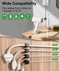 12 Pack 360 Degree Rotatable Spring Cable Clips With 1 Second Lock Adhesive Cord Holder for organized desk cables