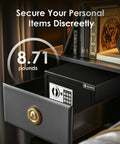 Sturdy Fireproof Dorm Room Safe Box With Wall Mount Kit in drawer, digital passcode lock, fits 0.5 cubic feet securely