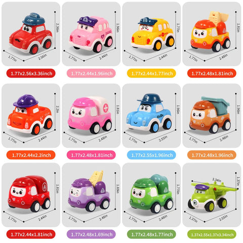 Safe Pull Back Cars Toy Set For Toddlers Ages 1 2 3 12 Construction Vehicle Cars Play Pack Educational Baby Toys