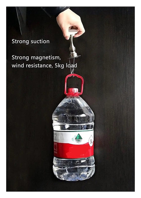 Heavy Duty Stainless Steel Door Stops With Strong Magnetic Catch Prevent Slamming Double Sided Adhesive Mount Red Bronze Finish For Home Or Hotel holding a water bottle on a black surface.