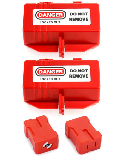 Lock It Down Safely With Heavy Duty Electrical Plug Lockouts For Lock Out Tag Out Safety Procedures No Messing Around Secure Two Or Three Prong Plugs Right Away With This Two Pack Of Rugged Industrial Equipment