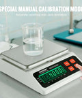 Industrial Counting Scale for Parts and Coins With 10 Kg Capacity, LED display, stainless steel pan, laboratory setting.