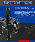 Harmonic Balancer Puller Kit With Adjustable 3 Jaw Pulley for GM Chrysler Ford, close-up on tool with compatibility text