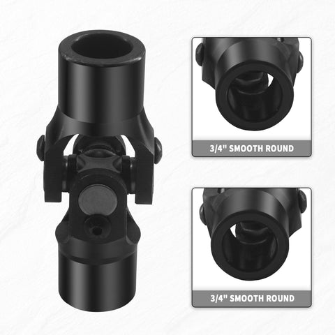 Three Quarter Inch Round Steering Universal Joint Black 96mm Single U Joint Shaft Smooth Round Ends Built To Last Heavy Duty