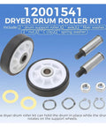Dryer Roller Bearing Idler Pulley Belt Kit Built Tough With Engineered Plastic Fifty Percent Wear Resistance Quiet Low Noise Design Deformation Resistant Boosts Drying Efficiency And Slashes Cycle Time, 12001541 drum roller kit parts