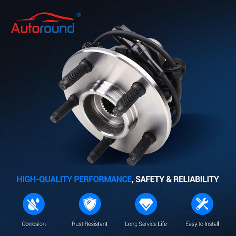 Front Wheel Bearing Hub Assembly 515003 4X4 Fits Ford Explorer 1995-2001, Ranger 2001-2009, with 5 Lugs and ABS