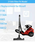 Two Pack Replacement Filter Fits BISSELL Zing Bagless Canister Vacuum Models 2156 2156A 2156E 1665 16652 1665W Part 1613056