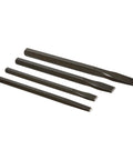 Cold Chisel Set Four Piece Pro Grade With Pouch For Easy Metal Shaping And Cutting Tough Durable Black Finish Not For Masonry Use