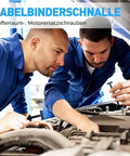 Two mechanics repairing a car engine using a Heavy Duty Universal Cable Tie Buckle With Self Locking Nylon Zip Ties Holder.