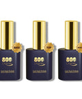 Three Piece Gel Nail Kit With Base Coat, Top Coat, And Builder Gel, 15ml Each, No Wipe High Gloss Finish