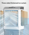 Three-sided thickened ice curtain of Portable Evaporative Air Cooler With Four Freezing Ice Packs And Spacious Water Tank Kicks Serious Heat For Bedroom Home Office And Keeps Your Space Cool As Butter Daily.