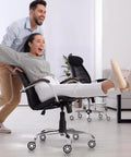 Five Pack Heavy Duty Office Chair Wheel Replacement Silent Swivel Polyurethane Casters in action with two people playing.