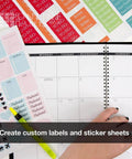 Sticker paper sheets, white matte, 8.5x11 full-sheet labels, 10 sheets, front view