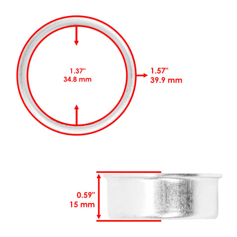 Dimensions of metal bushing for Rear Swing Arm Bushing Kit For Yamaha Blaster YFS200 1988 2006 with Pivot Shafts Solid Bushings