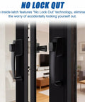Two Pack Storm And Screen Door Push Button Latch Set For 5/8 To 1-1/4 Inch Thick Doors, shown installed in black aluminum finish