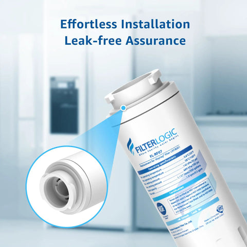 Premium Replacement Refrigerator Water Filter Compatible With EveryDrop 4 close-up showing installation feature
