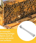Four Piece Pry Bar Scraper Set With Stainless Steel Flat Pry Tools next to honeycombs for remodeling tasks