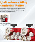 High-hardness alloy chamfering roller on Pro Grade Sheet Metal Bender Tool With 2 Station Design For Roofing And Fabrication.