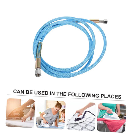 High Temperature PTFE Steam Hose Replacement Tube For Steam Irons And Industrial Use displayed with ironing examples