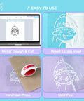 White Heat Transfer Vinyl Roll 12 Inch by 20 Feet for Shirts and Projects Easy Cut Weed HTV for All Cutting Machines process