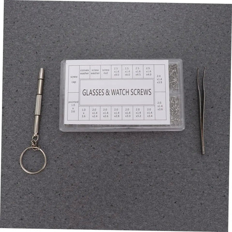 Miniature Screws Kit With 1000 Stainless Steel Screws For Glasses Watch Phone Eyeglass Repair Tool Set Includes Multiple Sizes And Lengths In Clear Box Handy Everyday Home Fixes And Quick Replacement Parts